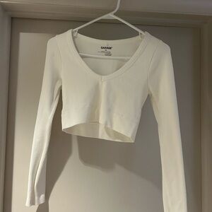 Garage Women's White Ribbed Crop Top
